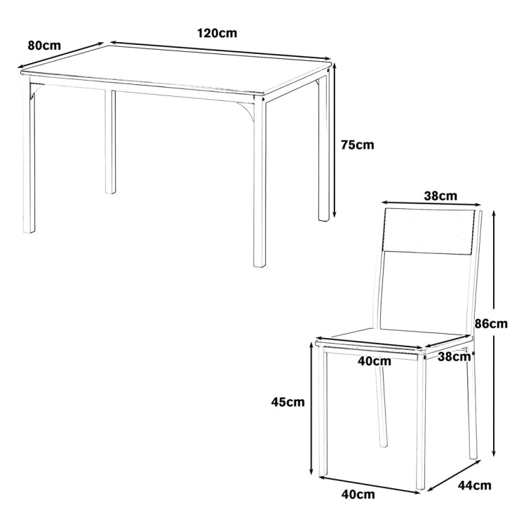[UK Warehouse] Industrial Style Retro Kitchen Dining Table and 4 Chairs Set