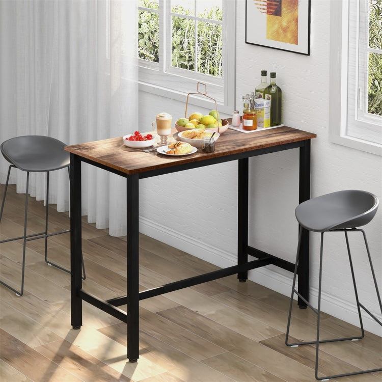 [UK Warehouse] Industrial Dining Bar Table With Metal Frame for kitchen/Restaurant/Living Room, Size: 120x60x90cm