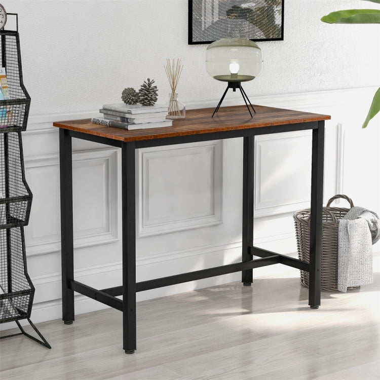 [UK Warehouse] Industrial Dining Bar Table With Metal Frame for kitchen/Restaurant/Living Room, Size: 120x60x90cm
