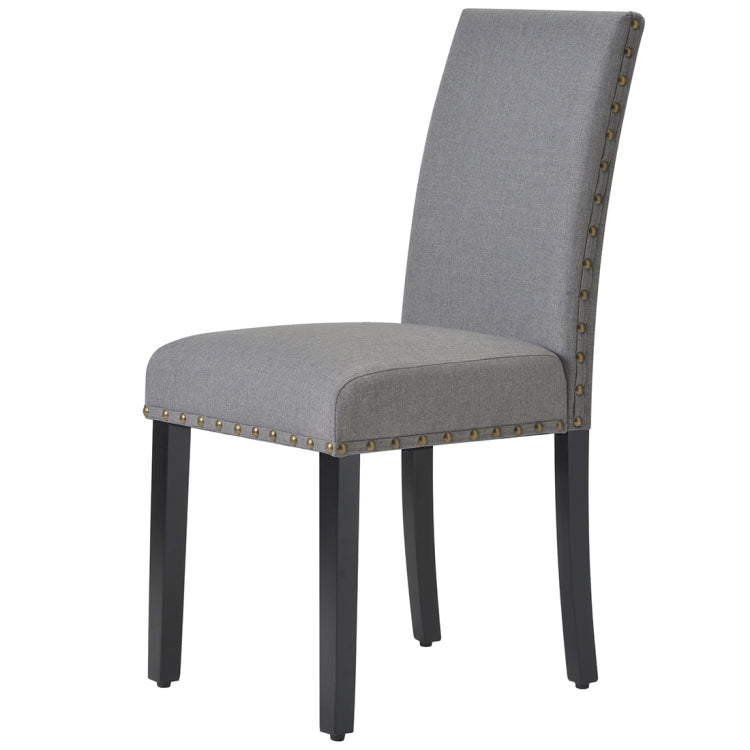[UK Warehouse] 4 PCS/Set Fabric Dining High Back Chairs for Kitchen Living Room (Grey)