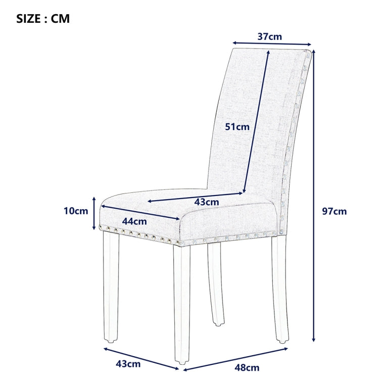 [UK Warehouse] 4 PCS/Set Fabric Dining High Back Chairs for Kitchen Living Room (Grey)