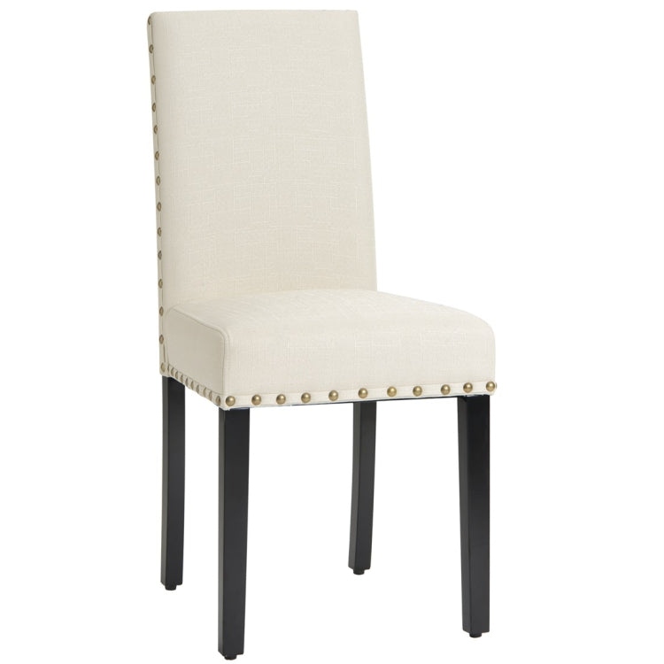 [UK Warehouse] 4 PCS/Set Fabric Dining High Back Chairs for Kitchen Living Room (Beige)