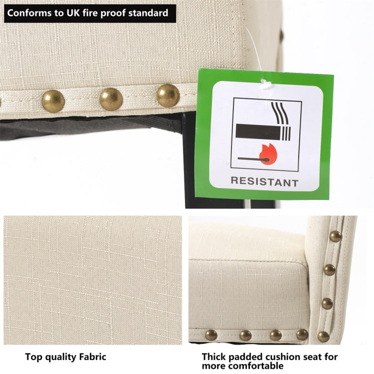 [UK Warehouse] 4 PCS/Set Fabric Dining High Back Chairs for Kitchen Living Room (Beige)