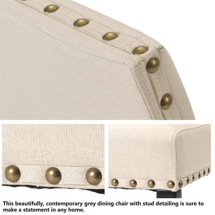 [UK Warehouse] 4 PCS/Set Fabric Dining High Back Chairs for Kitchen Living Room (Beige)