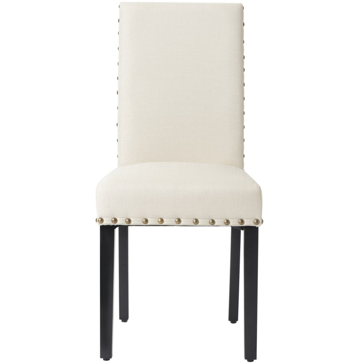 [UK Warehouse] 2 PCS/Set Fabric Dining High Back Chairs for Kitchen Living Room (Beige)