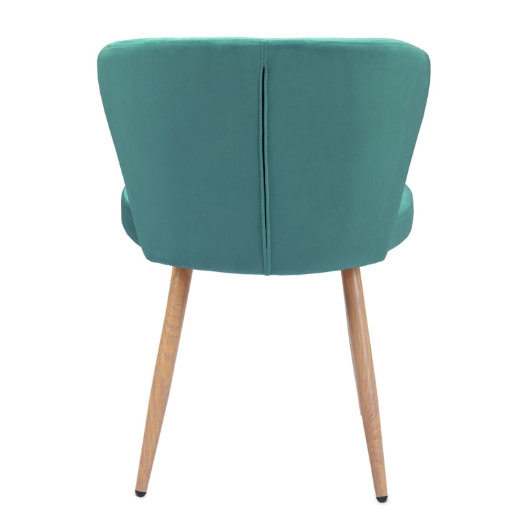[UK Warehouse] 2 PCS/Set Velvet Fabric Oyster High Back Chairs for Living Room / Bedroom(Green)