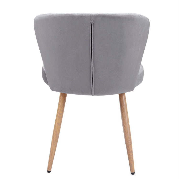 [UK Warehouse] 2 PCS/Set Velvet Fabric Oyster High Back Chairs for Living Room / Bedroom(Grey)