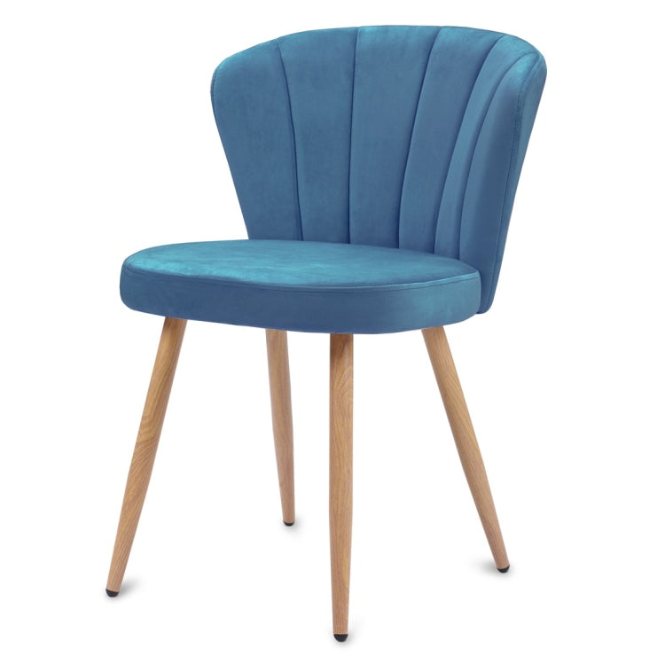 [UK Warehouse] Velvet Fabric Oyster High Back Chairs for Living Room / Bedroom(Blue)