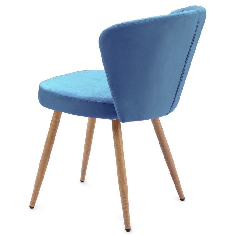 [UK Warehouse] Velvet Fabric Oyster High Back Chairs for Living Room / Bedroom(Blue)