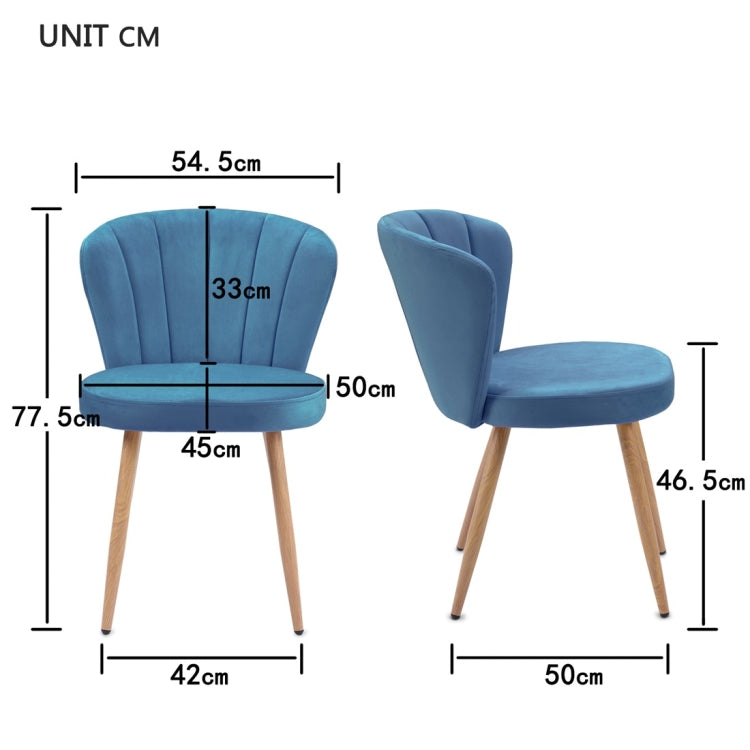 [UK Warehouse] Velvet Fabric Oyster High Back Chairs for Living Room / Bedroom(Blue)