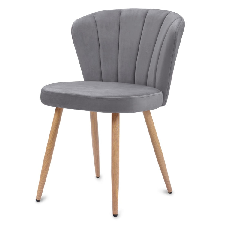 [UK Warehouse] Velvet Fabric Oyster High Back Chairs for Living Room / Bedroom(Grey)