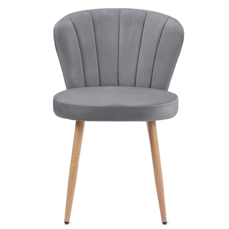 [UK Warehouse] Velvet Fabric Oyster High Back Chairs for Living Room / Bedroom(Grey)