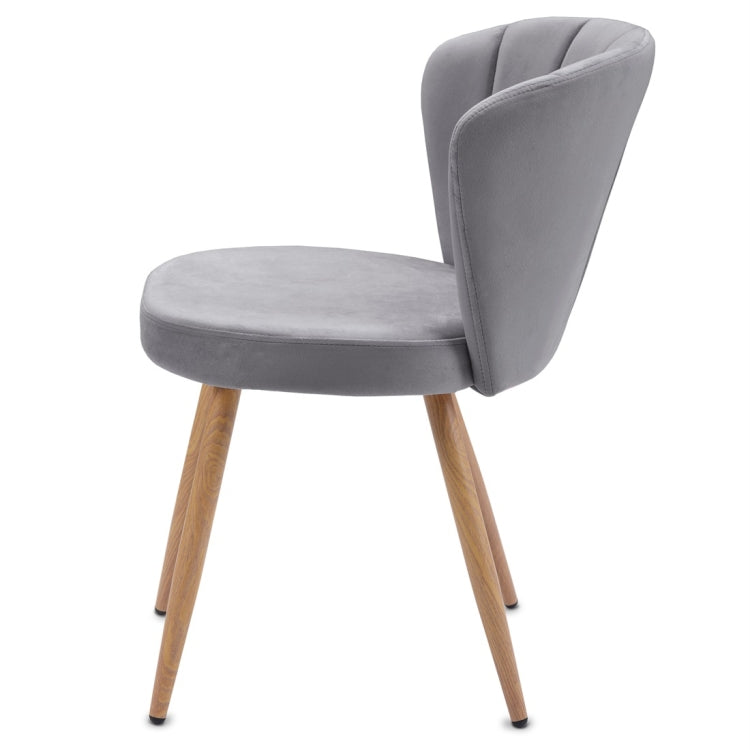 [UK Warehouse] Velvet Fabric Oyster High Back Chairs for Living Room / Bedroom(Grey)