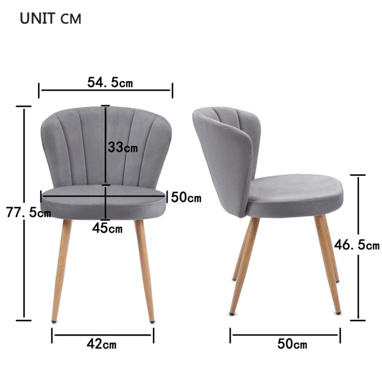 [UK Warehouse] Velvet Fabric Oyster High Back Chairs for Living Room / Bedroom(Grey)