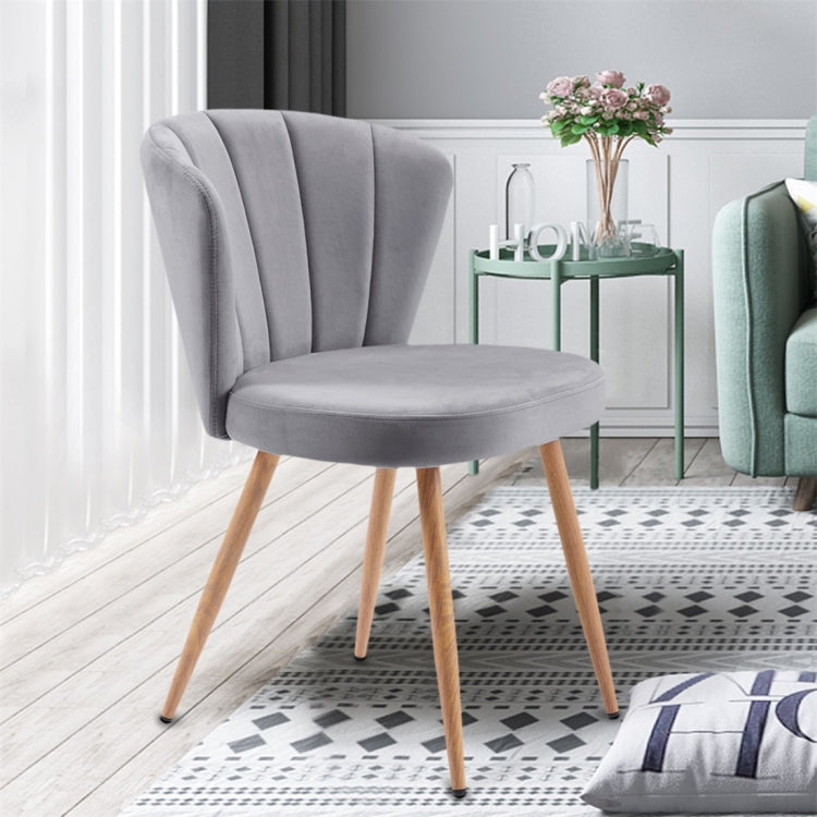 [UK Warehouse] Velvet Fabric Oyster High Back Chairs for Living Room / Bedroom(Grey)