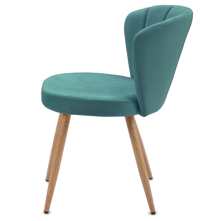 [UK Warehouse] Velvet Fabric Oyster High Back Chairs for Living Room / Bedroom(Green)