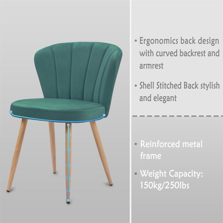 [UK Warehouse] Velvet Fabric Oyster High Back Chairs for Living Room / Bedroom(Green)