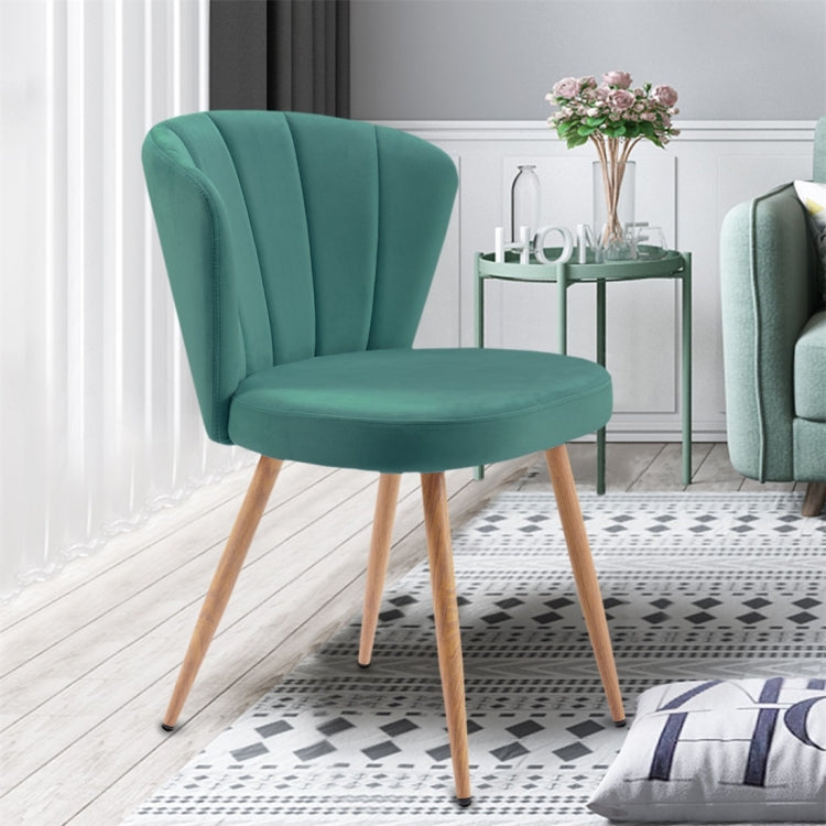 [UK Warehouse] Velvet Fabric Oyster High Back Chairs for Living Room / Bedroom(Green)