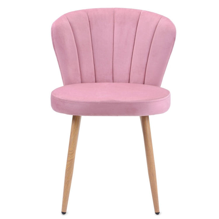 [UK Warehouse] Velvet Fabric Oyster High Back Chairs for Living Room / Bedroom(Pink)