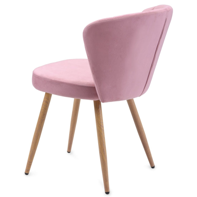 [UK Warehouse] Velvet Fabric Oyster High Back Chairs for Living Room / Bedroom(Pink)