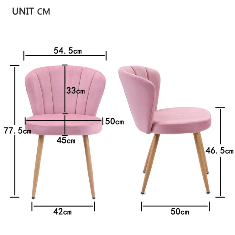 [UK Warehouse] Velvet Fabric Oyster High Back Chairs for Living Room / Bedroom(Pink)