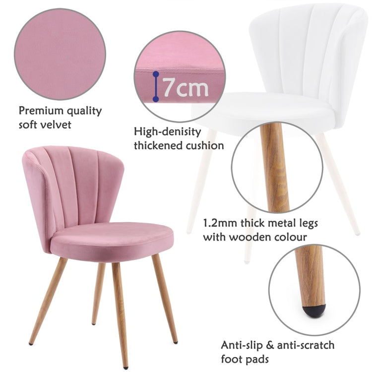 [UK Warehouse] Velvet Fabric Oyster High Back Chairs for Living Room / Bedroom(Pink)