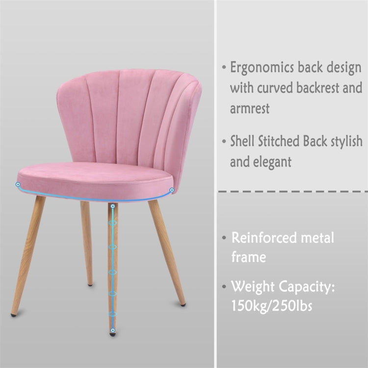 [UK Warehouse] Velvet Fabric Oyster High Back Chairs for Living Room / Bedroom(Pink)
