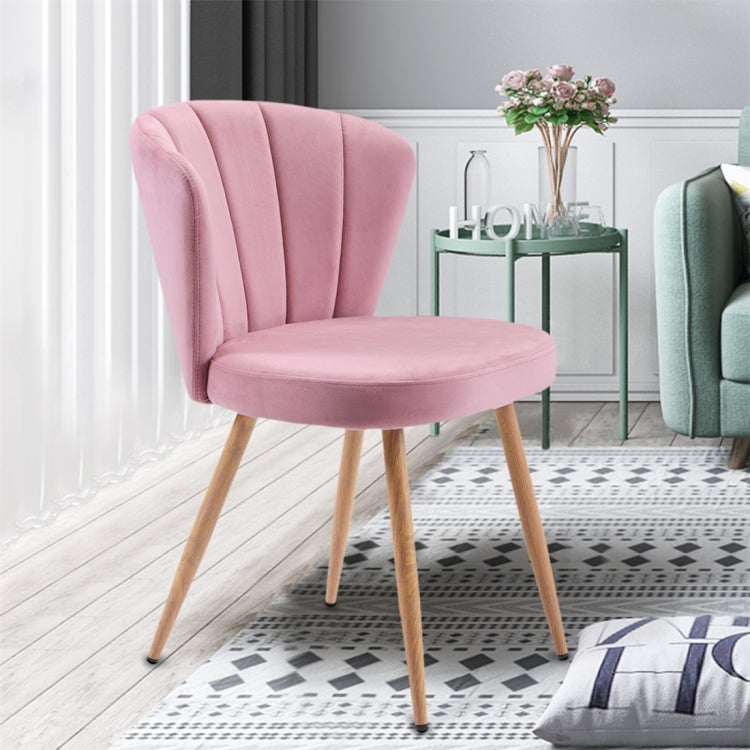 [UK Warehouse] Velvet Fabric Oyster High Back Chairs for Living Room / Bedroom(Pink)