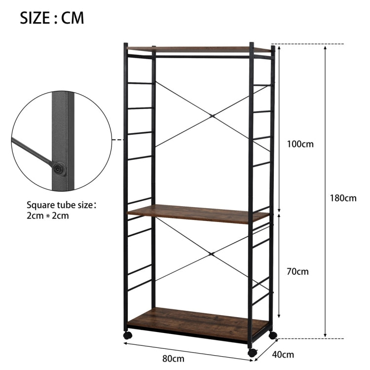 [UK Warehouse] Multi-purpose Coat Rank Stand with Adjustable Shoe Storage Shelves Ladder Shelf with Metal Frame for Bedroom/Office/Entryway(Brown)