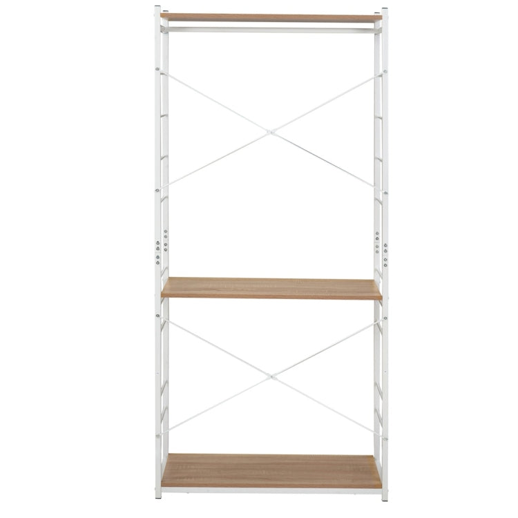 [UK Warehouse] Multi-purpose Coat Rank Stand with Adjustable Shoe Storage Shelves Ladder Shelf with Metal Frame for Bedroom/Office/Entryway(White)