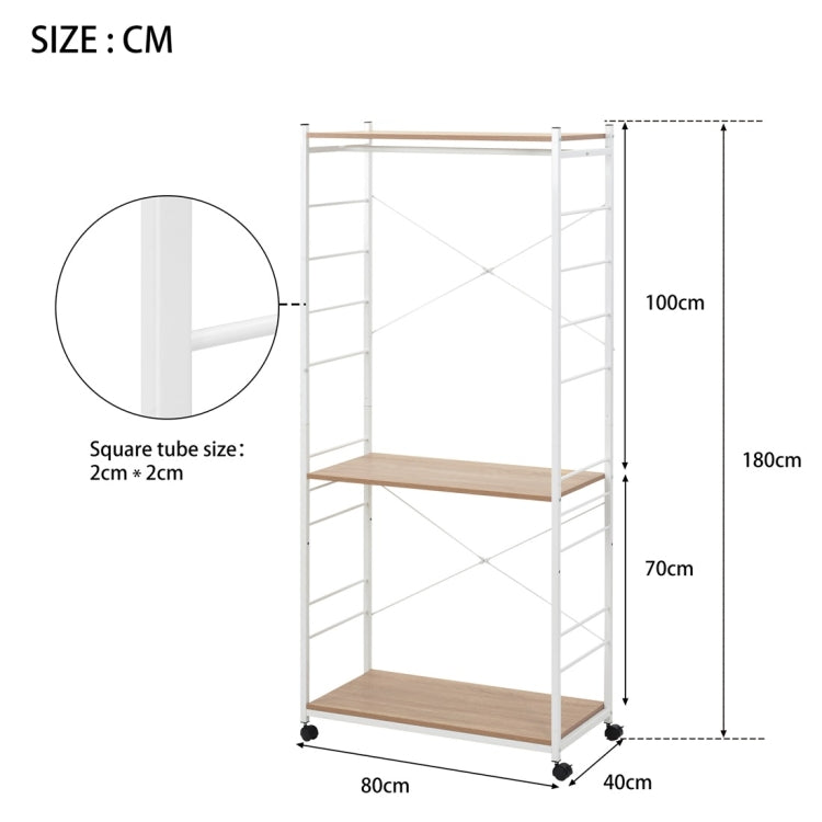 [UK Warehouse] Multi-purpose Coat Rank Stand with Adjustable Shoe Storage Shelves Ladder Shelf with Metal Frame for Bedroom/Office/Entryway(White)