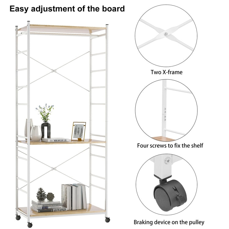 [UK Warehouse] Multi-purpose Coat Rank Stand with Adjustable Shoe Storage Shelves Ladder Shelf with Metal Frame for Bedroom/Office/Entryway(White)