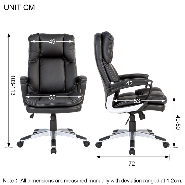 [UK Warehouse] High-Back Executive Desk Chair Black PU Leather PC Computer Office Chair