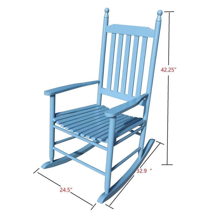 [US Warehouse] Indoor and Outdoor Universal Solid Wood Rocking Chairs with Armrests, Size: 46.5 x 33.5 x 26 inch