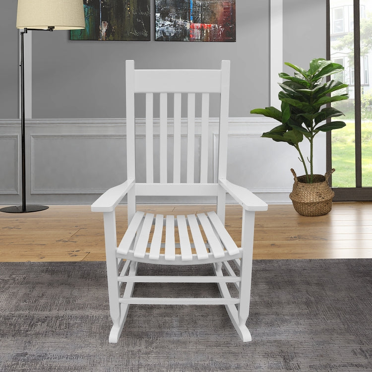 [US Warehouse] Indoor and Outdoor Universal Solid Wood Rocking Chairs with Armrests, Size: 46.5 x 33.5 x 26 inch