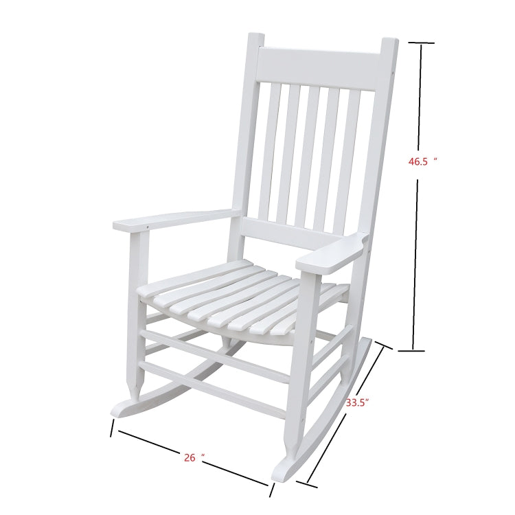 [US Warehouse] Indoor and Outdoor Universal Solid Wood Rocking Chairs with Armrests, Size: 46.5 x 33.5 x 26 inch
