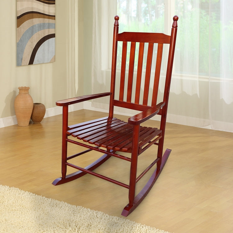 [US Warehouse] Indoor and Outdoor Universal Solid Wood Rocking Chairs with Armrests, Size: 46.5 x 33.5 x 26 inch