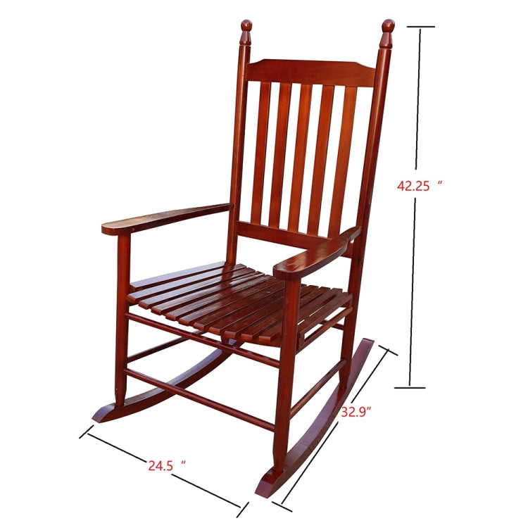 [US Warehouse] Indoor and Outdoor Universal Solid Wood Rocking Chairs with Armrests, Size: 46.5 x 33.5 x 26 inch