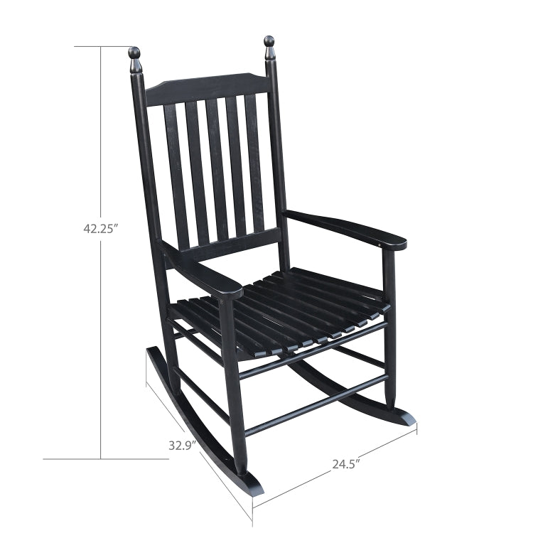 [US Warehouse] Indoor and Outdoor Universal Solid Wood Rocking Chairs with Armrests, Size: 45.25 x 32.9 x 24.5 inch