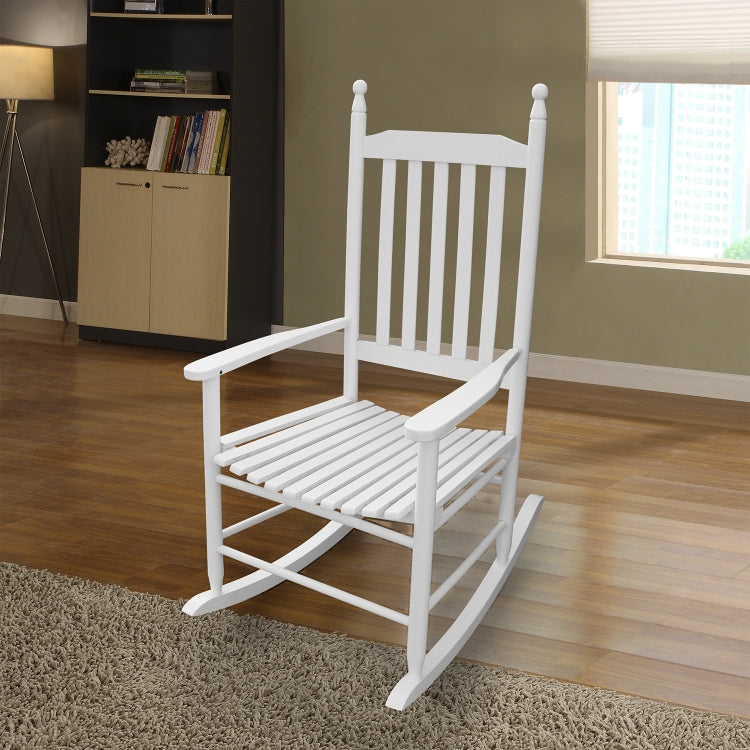 [US Warehouse] Indoor and Outdoor Universal Solid Wood Rocking Chairs with Armrests, Size: 45.25 x 32.9 x 24.5 inch