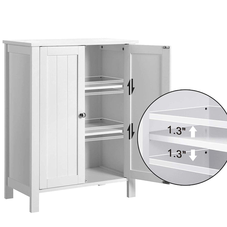 [US Warehouse] Bathroom Floor Storage Cabinet with Double Door Adjustable Shelf, Size: 60x30x80cm