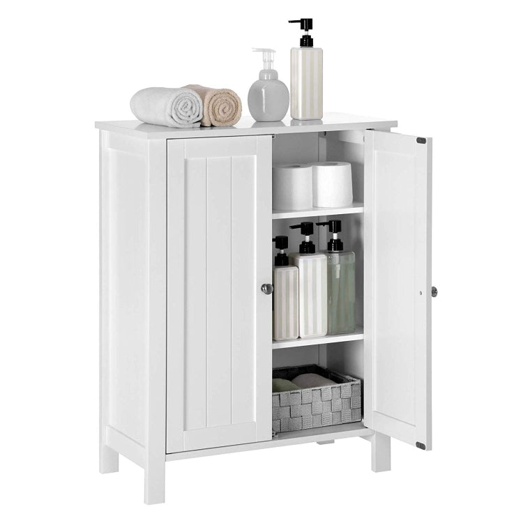 [US Warehouse] Bathroom Floor Storage Cabinet with Double Door Adjustable Shelf, Size: 60x30x80cm