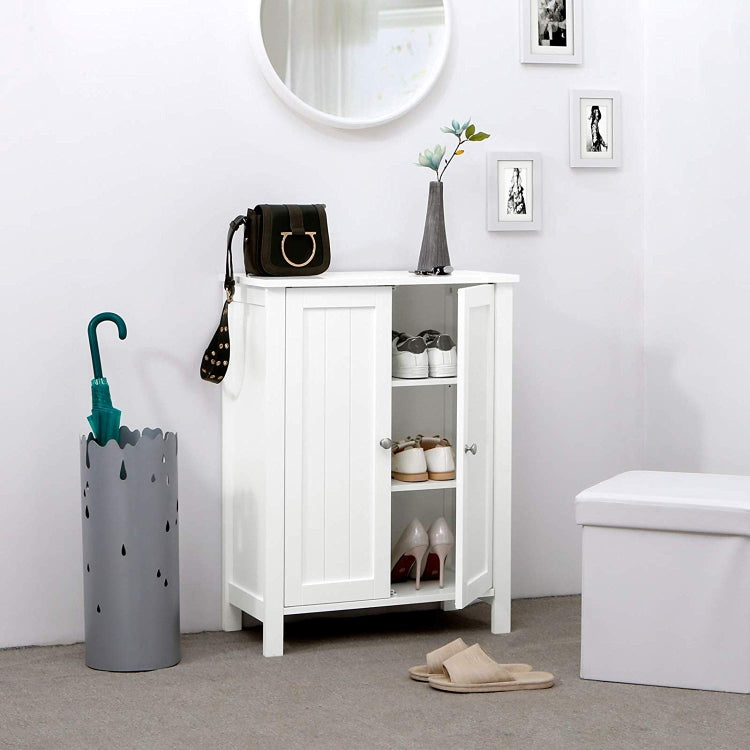 [US Warehouse] Bathroom Floor Storage Cabinet with Double Door Adjustable Shelf, Size: 60x30x80cm