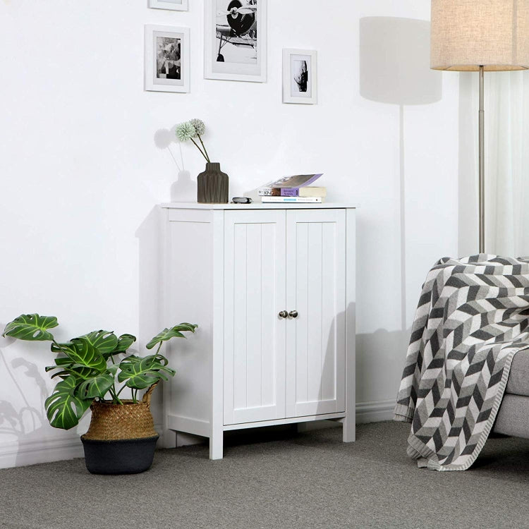 [US Warehouse] Bathroom Floor Storage Cabinet with Double Door Adjustable Shelf, Size: 60x30x80cm