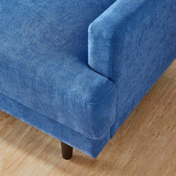 [US Warehouse] L shape 3 seater Modern Fabric Sofa with Ottoman