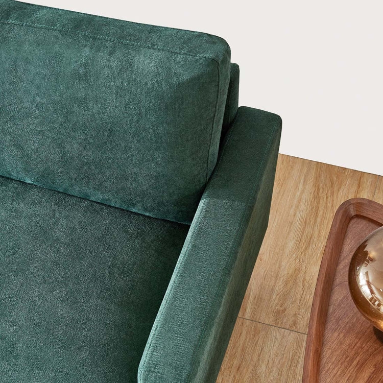 [US Warehouse] L shape 3 seater Modern Fabric Sofa with Ottoman