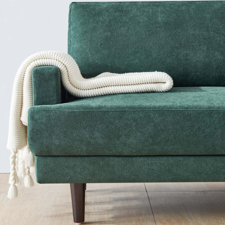 [US Warehouse] L shape 3 seater Modern Fabric Sofa with Ottoman