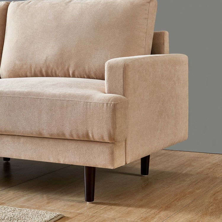 [US Warehouse] L shape 3 seater Modern Fabric Sofa with Ottoman