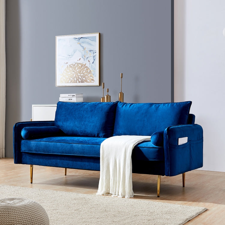 [US Warehouse] Velvet Fabric Sofa with Pocket, Size: 180 x 82 x 82cm