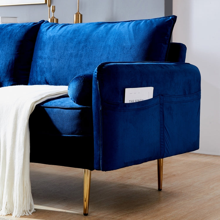 [US Warehouse] Velvet Fabric Sofa with Pocket, Size: 180 x 82 x 82cm